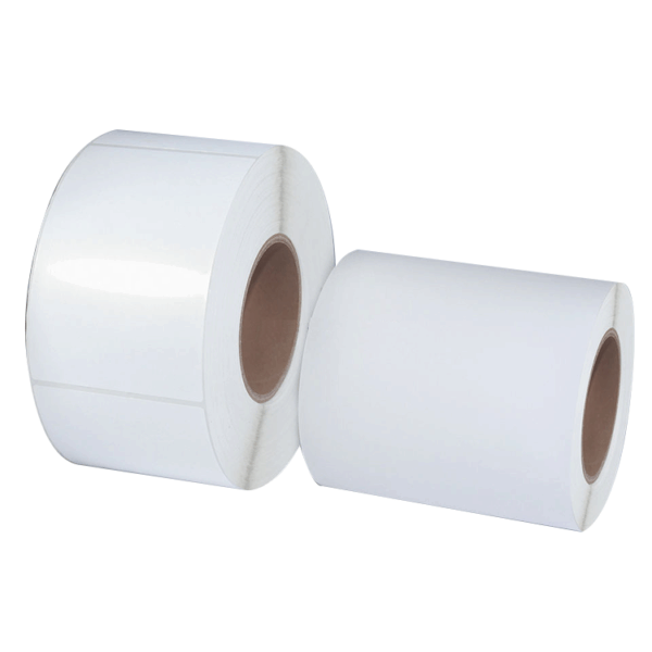 Glossy White BOPP Waterproof Polypropylene Label Film Self-Adhesive Print Label Roll Synthetic PP Material Stickers Packaging