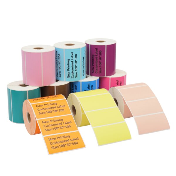 Top Coated Art Paper 4x2 100x50mm Semi Gloss Adhesive Label Shipping Label